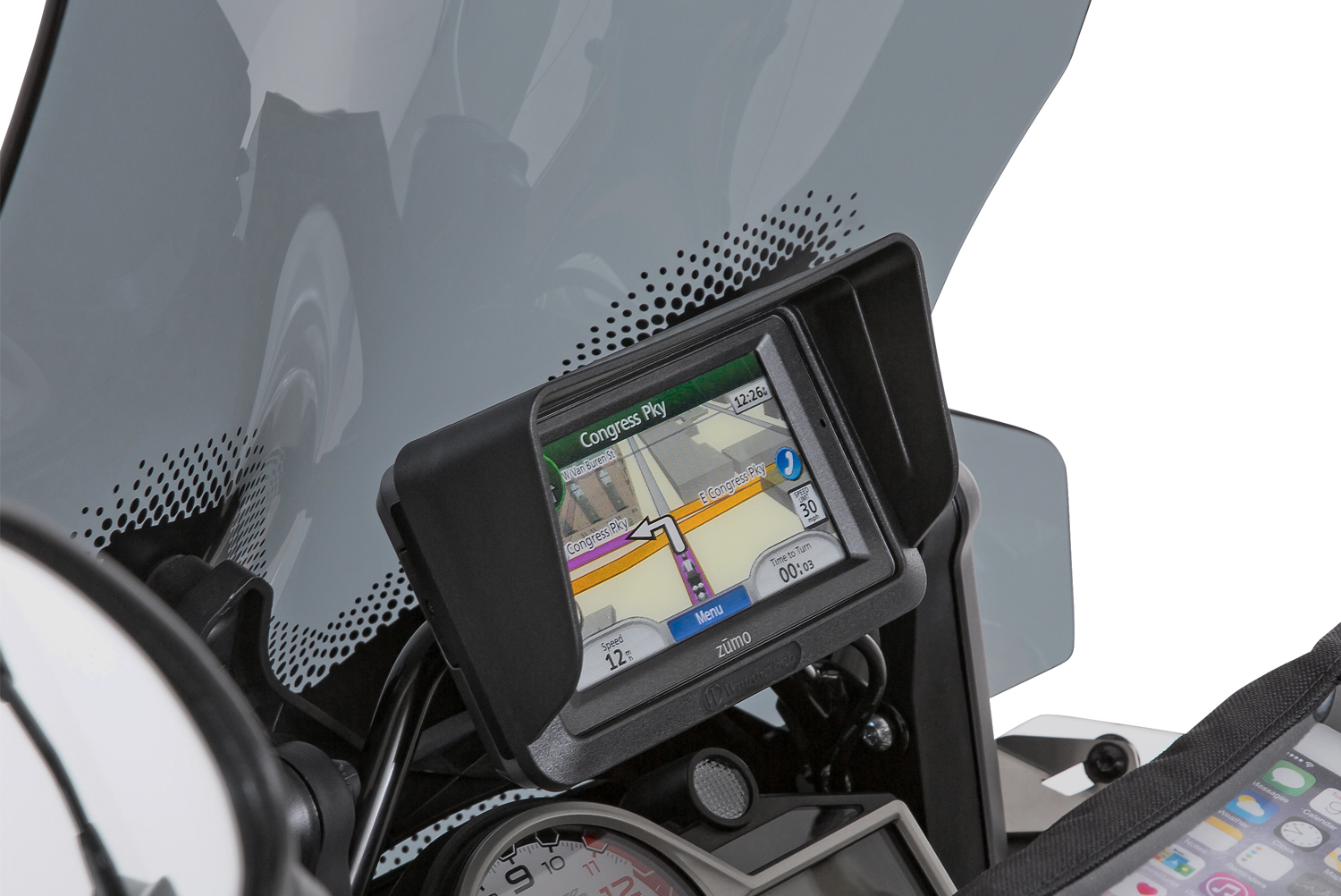 Système de navigation GPS tout-terrain étanche IPX7 de 10,9 cm pour moto,  design robuste, avec support spécial moto et housse de protection