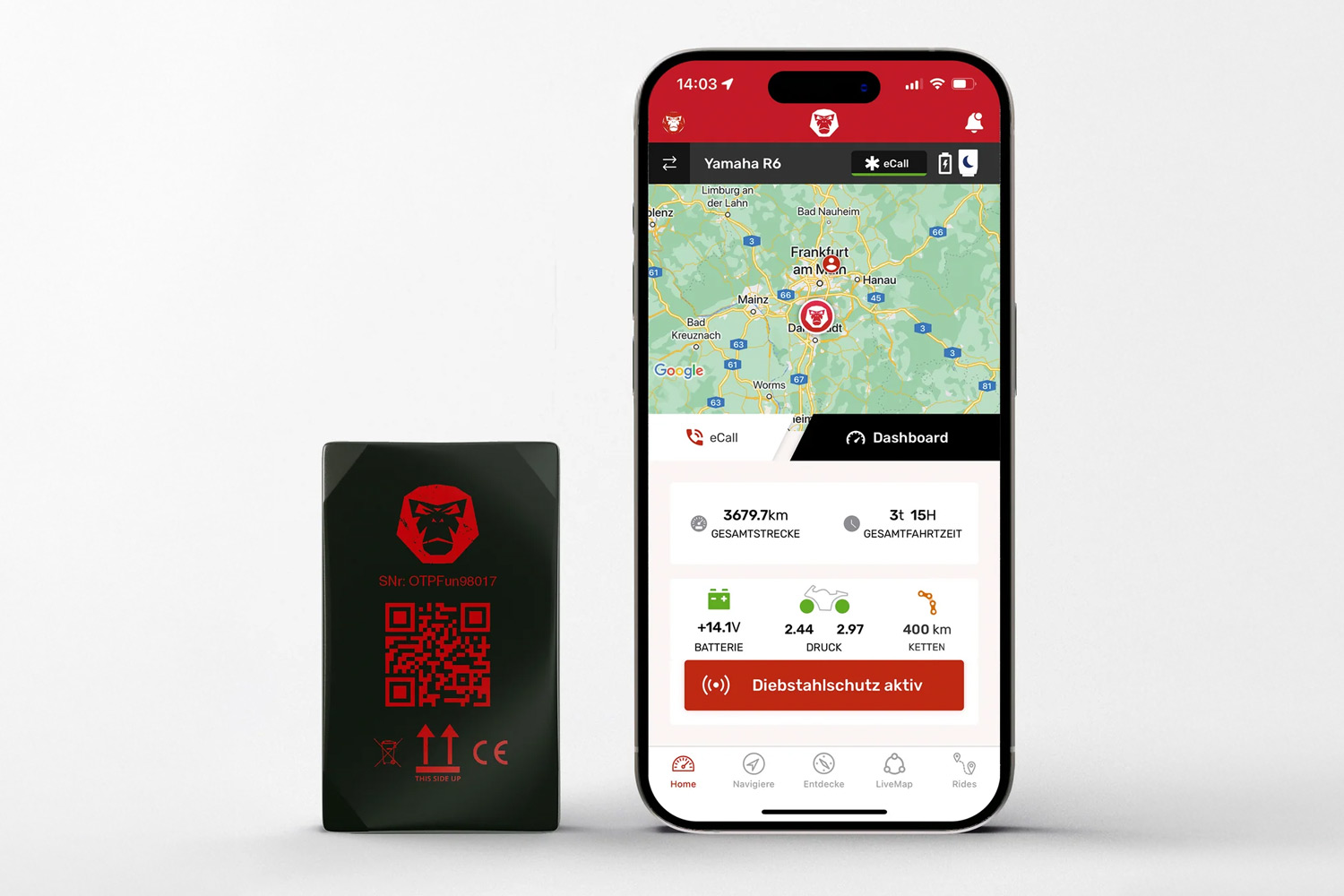 RideLink WingMan 4G GPS-Rastreador
