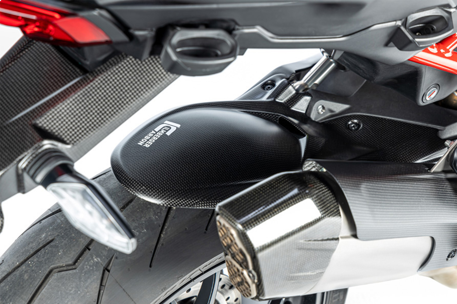 Parafango posteriore Ilmberger con copritubo freno in carbonio opaco MTS /PP/RS