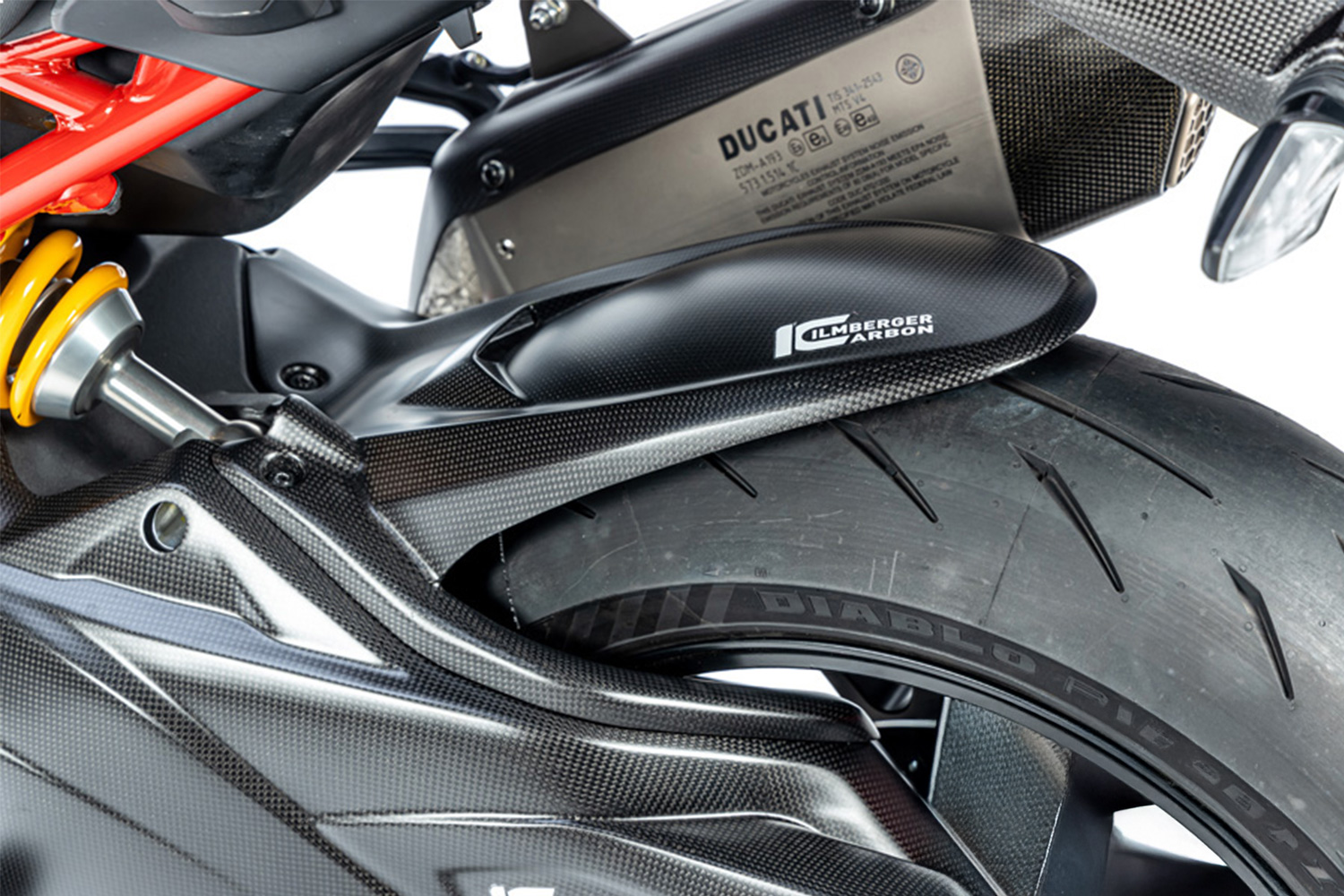Parafango posteriore Ilmberger con copritubo freno in carbonio opaco MTS /PP/RS