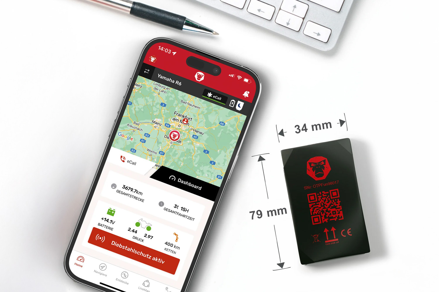 RideLink WingMan 4G GPS-Rastreador