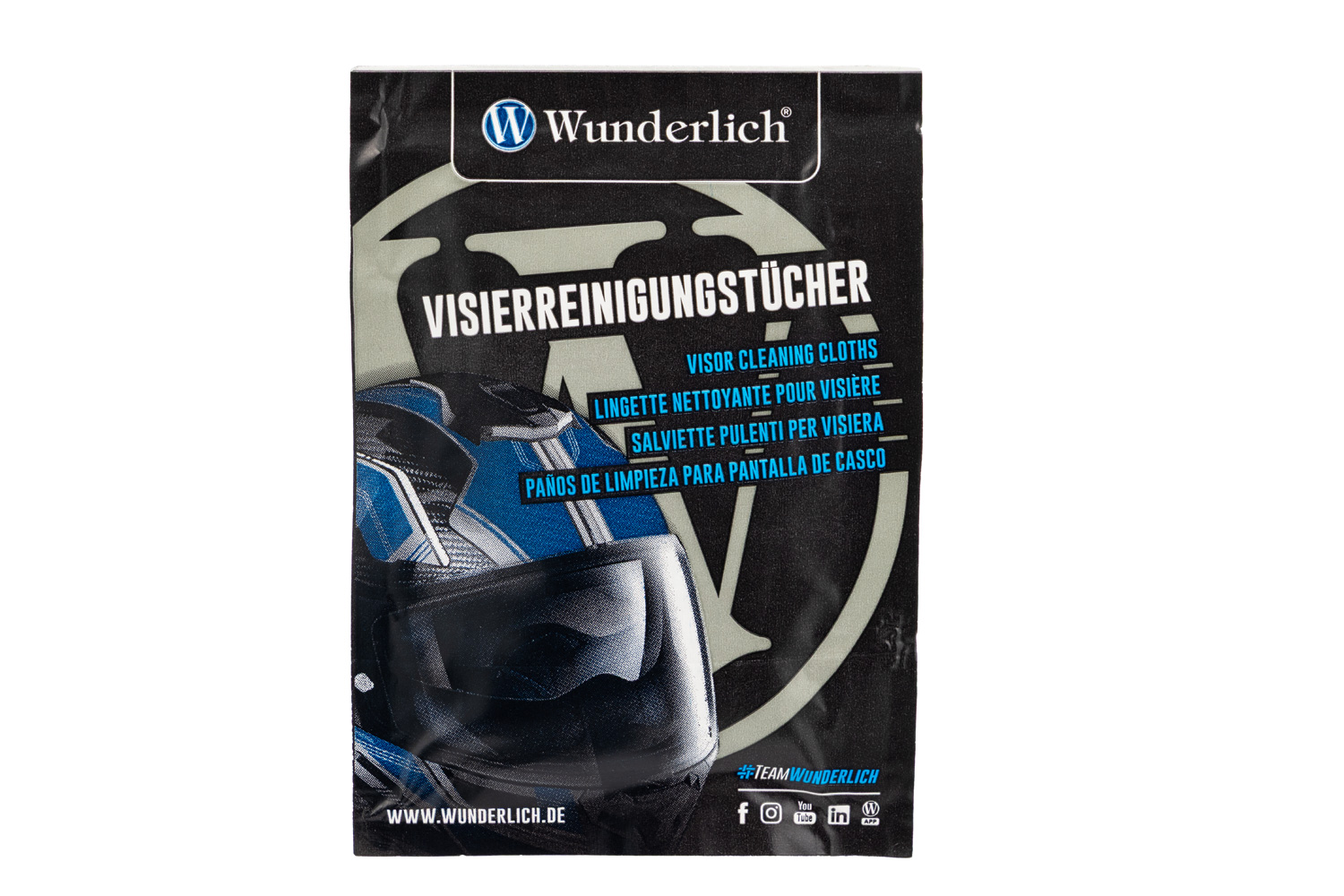 Paños de limpieza Wunderlich para pantalla de casco