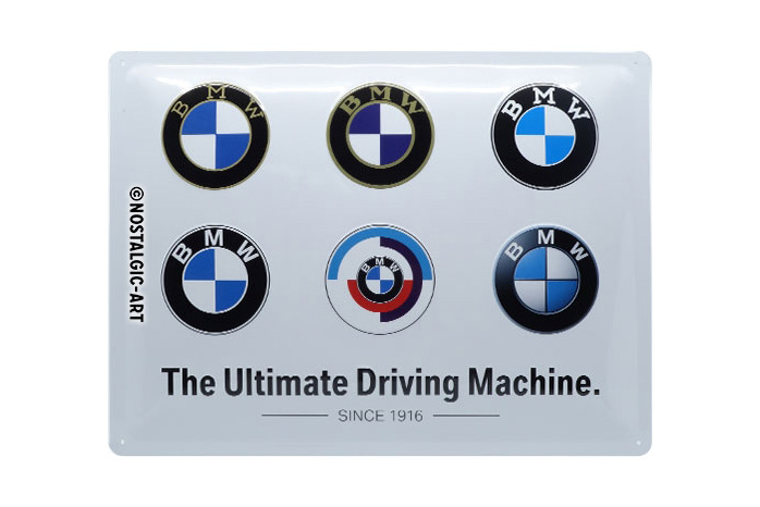 Letrero de chapa BMW Logo Evolution 40 x 30 cm - Nostalgic Art