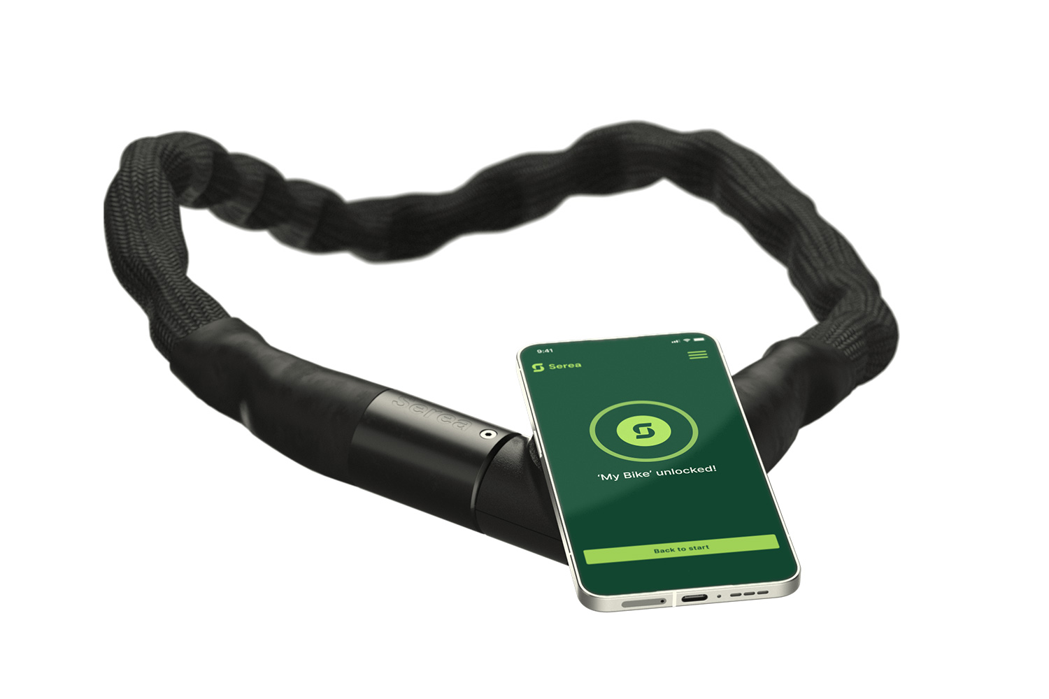 Candado de cadena Serea Bold 125/8 negro