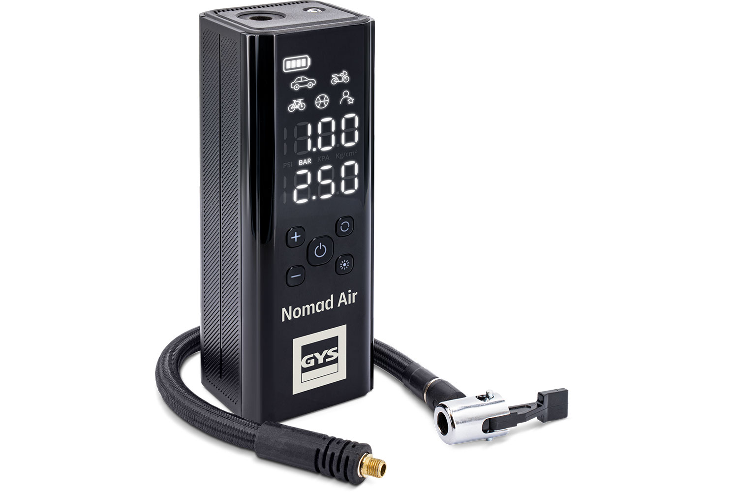 Portable 10-bar air compressor for motorcycle and touring NOMAD AIR