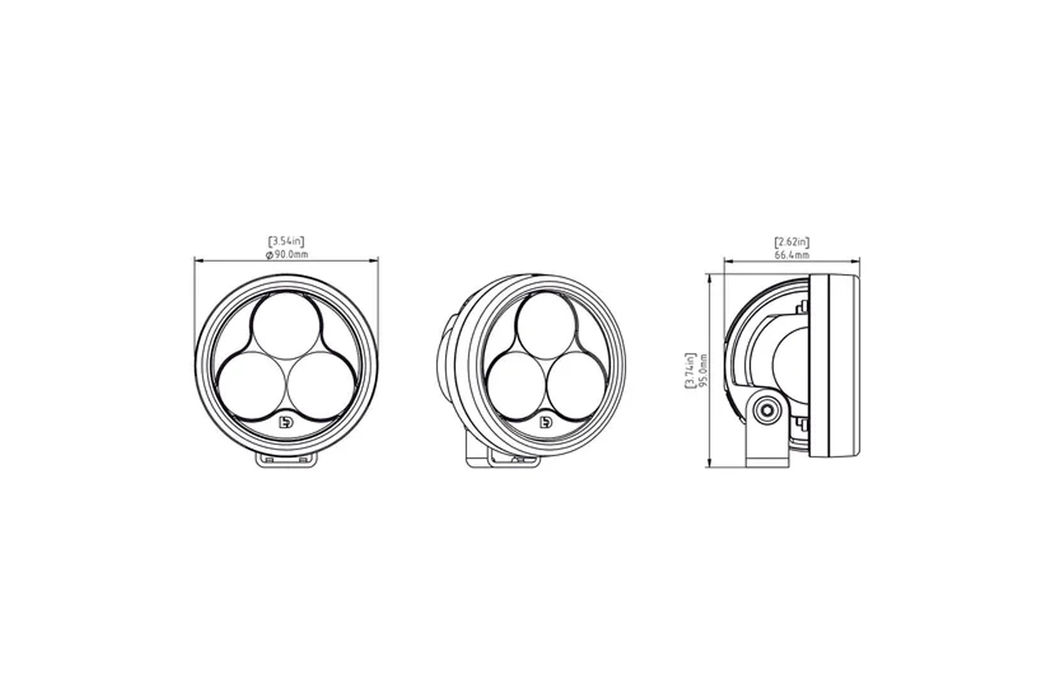 Fari ausiliari LED DENALI D3