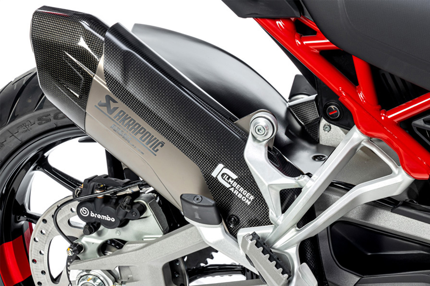 Paracalore scarico in carbonio opaco per terminale Akrapovic – Ducati Multistrada V4